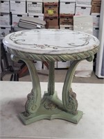 24" Round Marble Top Imperial End Table