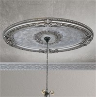 Antique Silver Petite Oval Ceiling Medallion