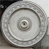 Large Round Antique Silver Ceiling Medallion