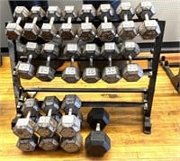 dumbbells with rack 35lbs-85lbs