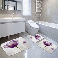 Qty 8 Purple Floral Bathroom Rugs