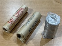 3 Cdn Rolls Coins (Quarters, Nickle, Dimes)