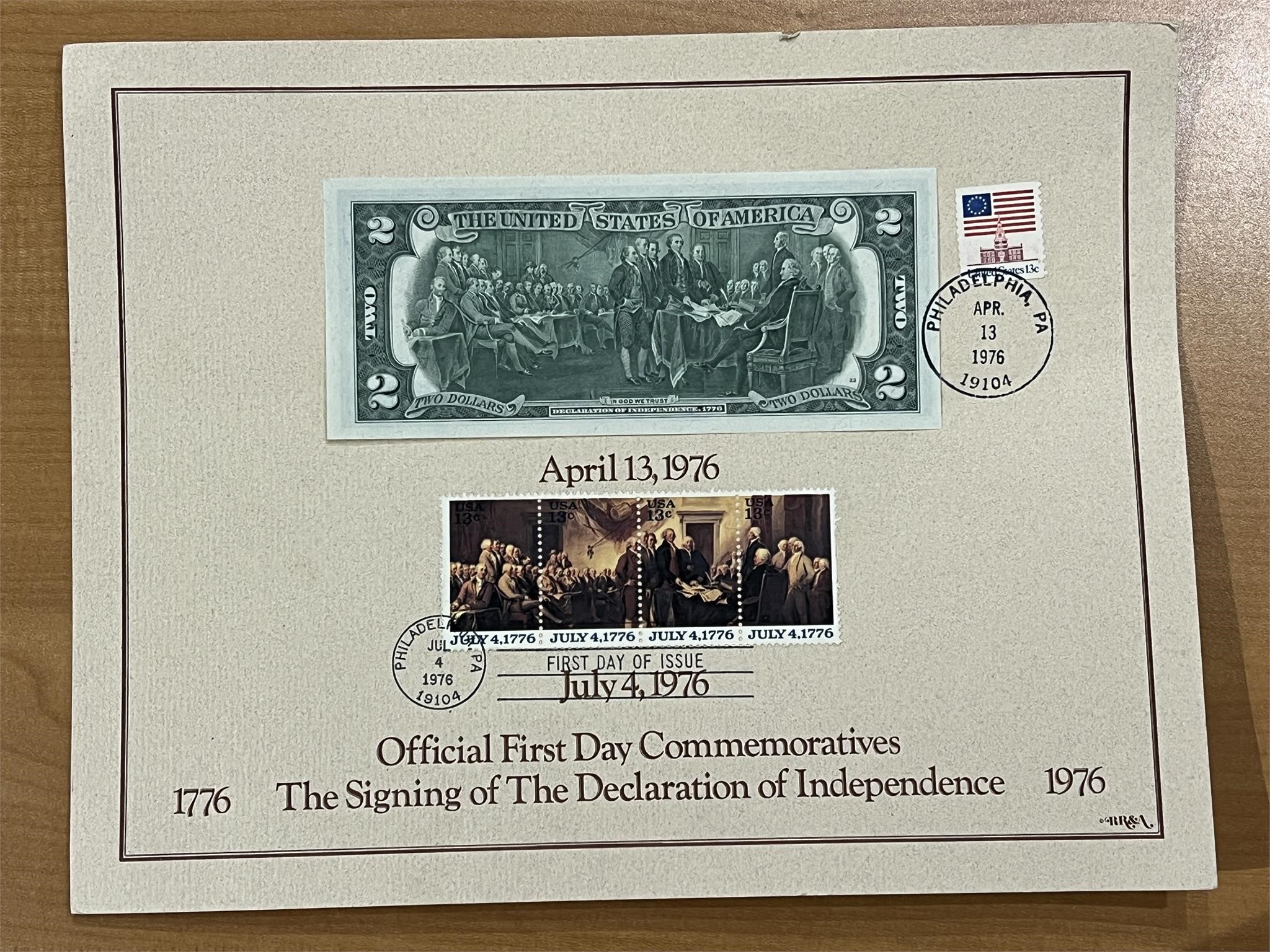 U.S. $2 1976 Independence Declare/Stamps