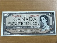 1954 Cdn $100 Bank Note