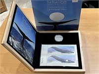 2010 Cdn $10 Blue Whale Coin/Stamps