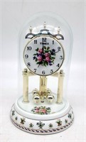 Timex Floral Anniversary Porcelain/Glass Dome Cloc