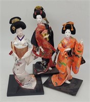 (3) Vintage Japanese Shiokumi Figurines