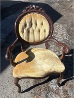 Antique Upholstered Victorian Arm Chair