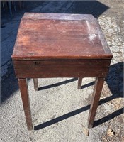 Antique Wooden School Desk w/Storage