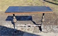 Antique Wooden Table w/Decorative Top