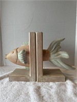 Wood fish Bookends