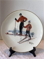 GORHAM Norman Rockwell 1980 Winter Ski Skills