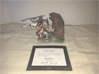 Franklin Mint Crow/Bear Figurine w/certificate of