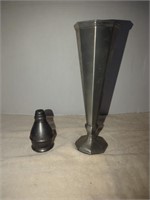 Vintage Gorham 10" Octagonal Pewter vase and