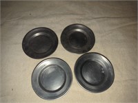 Vintage 4.25" Pewter saucers set of 4 made in