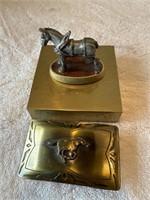 Vintage Horse brass buckle & Metal standing