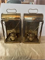 Brass Pair of Candle Lantern