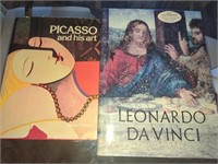 Large Picasso and Leonard Davinci Hardback books