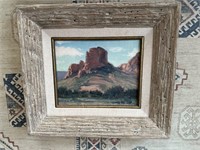 Nice Southwest painting on canvas with weathered