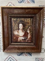 Gorgeous Italian painting with distressed ornate