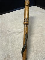 Dated June 20 1944 Snake Carved Wood Cane 
35