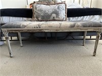 Beautiful  bench with distressed wooden legs and