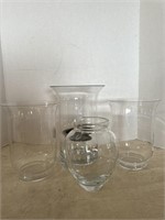 Candle Holders & Vase clear glass
