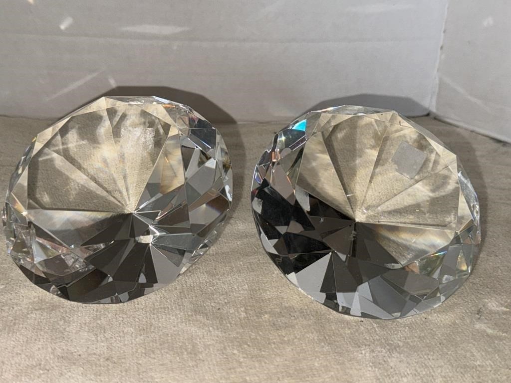 Glass Large Diamond Style Paper Weights