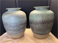 Japan Ex Large Turquoise and Brown Drip Vases