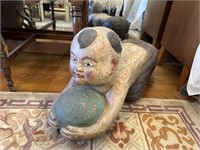 Asian Buddha Opium Resting Boy Wood 
29 inch