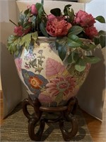 Ex Large Oriental Planter with Stand & Floral