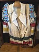 Native American Coat with Beaded Wrap Scarf With