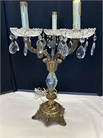 Gorgeous antique brass and crystal electric