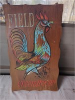 Vintage Turner hand painted Rooster wood sign