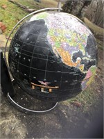 Vintage Globe with black & chrome base stand