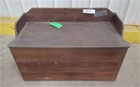 VINTAGE WOODEN CHEST- TOY / BLANKET / BOOTS