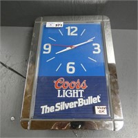 Coors Light Silver Bullet Beer Light & Clock