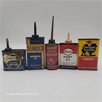 Vintage Liquid Lubricate Tin Oil Cans