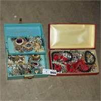 (2) Jewelry Boxes with Costume Jewelry