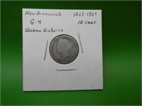 1862 - 1864 New Brunswick G 4  10 Cent