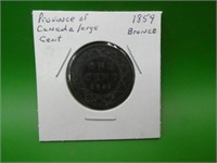 1859 Province Of Canada Large Bronze 1 Cent