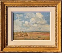 William Brymner - Haystacks in a Wheat Field