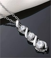 Faux Diamond 3 Tier Pendant necklace