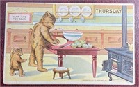Antique Postmarked 1907 Bear Thursday PPC