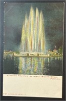 Vintage Electric Fountain PPC Postcard