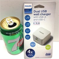 Chargeur mural usb A et C Philips 22.5W Neuf