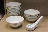 Lot of 15 Chinese Bowls/Spoons