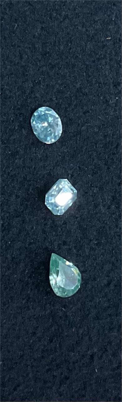 3 qty Moissanite Diamonds