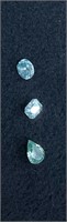 3 qty Moissanite Diamonds