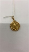 1999, 1/10th ounce liberty gold coin with rope